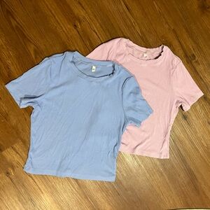 Blue and Pink Short Sleeve T-Shirts